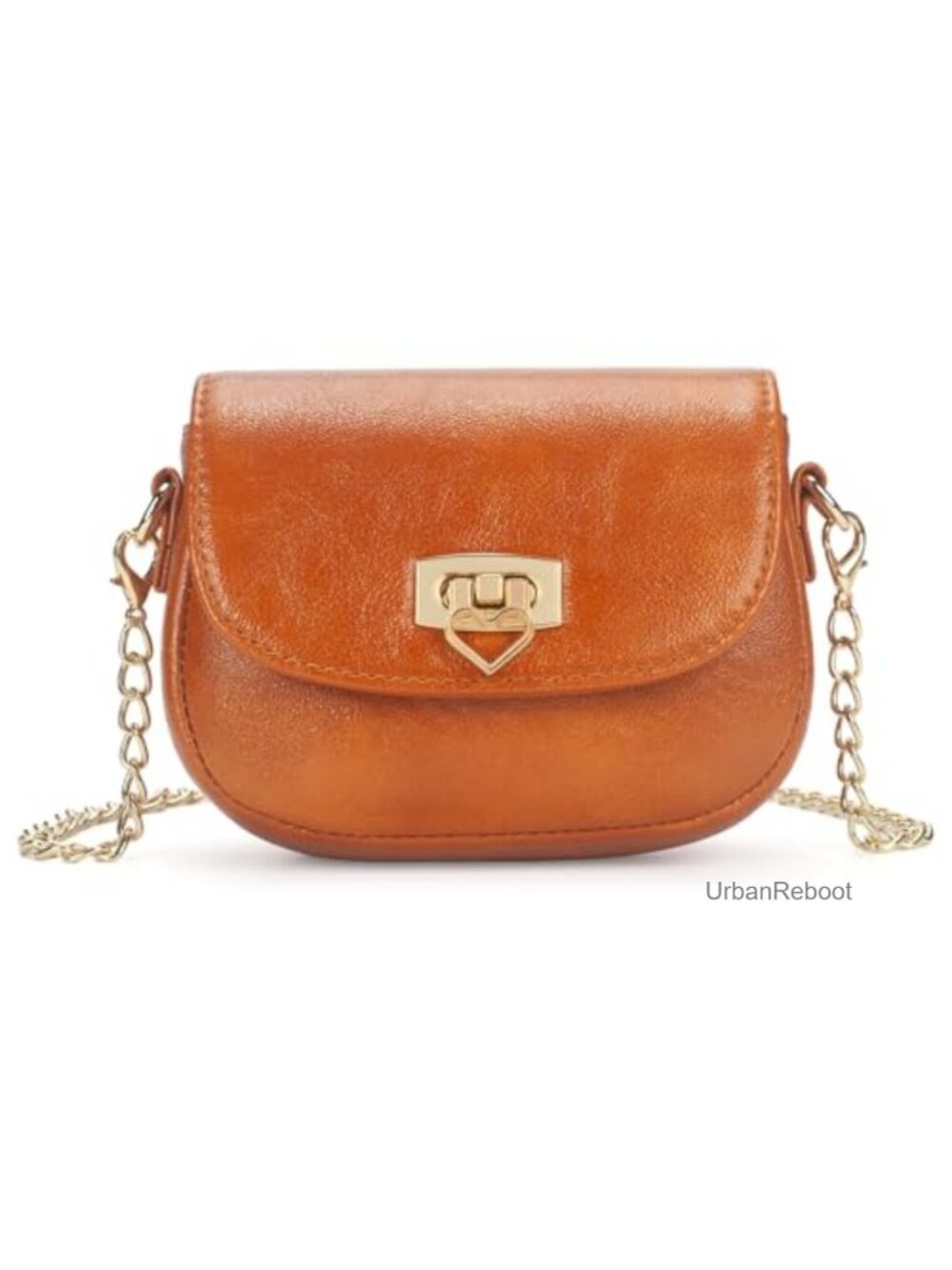 Girls Heart Lock Crossbody Purse with Chain Strap Adjustable Toddler Handbag